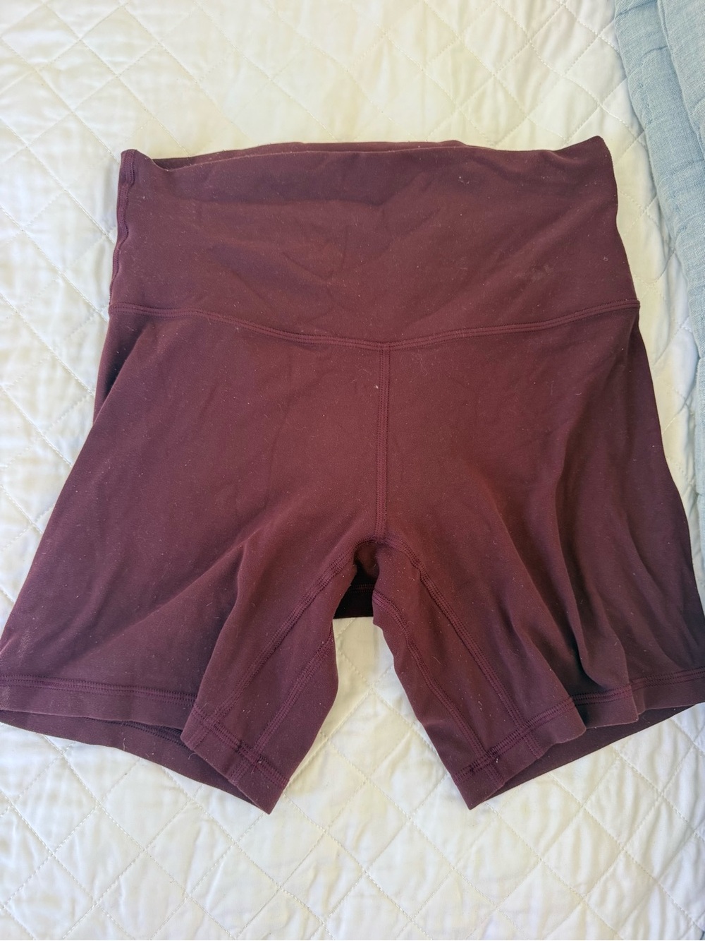 lululemon High-Waist Maroon Workout Biker Shorts